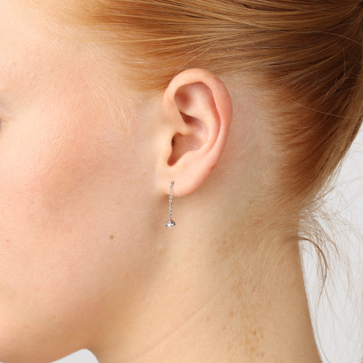 Jill - Perlekjede Øredobber Rustfritt Stål