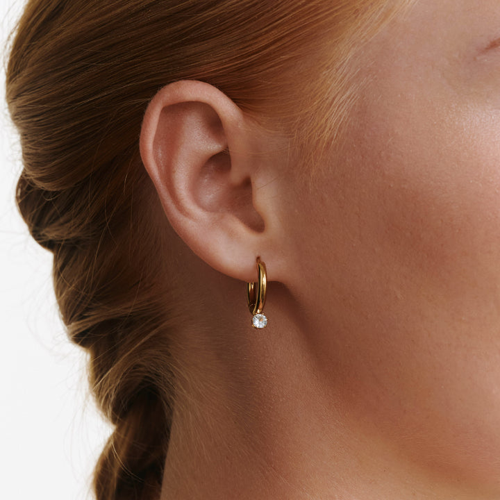 Oline - Hoops Øredobber Krystall Rustfritt Stål