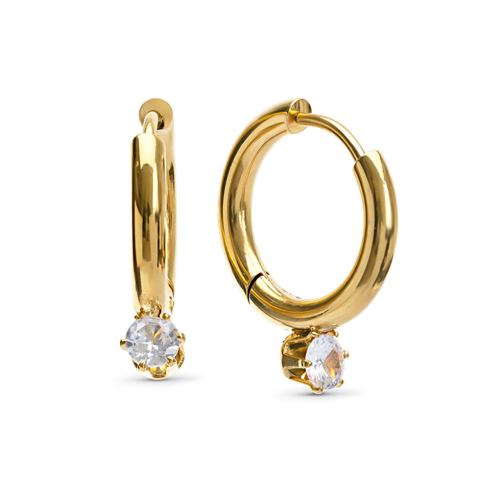 Oline - Hoops Øredobber Krystall Rustfritt Stål