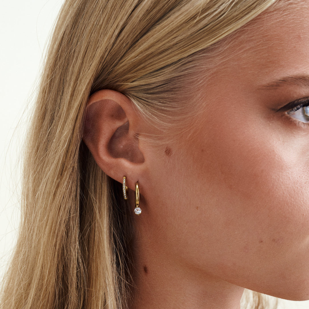 Oline - Hoops Øredobber Krystall Rustfritt Stål