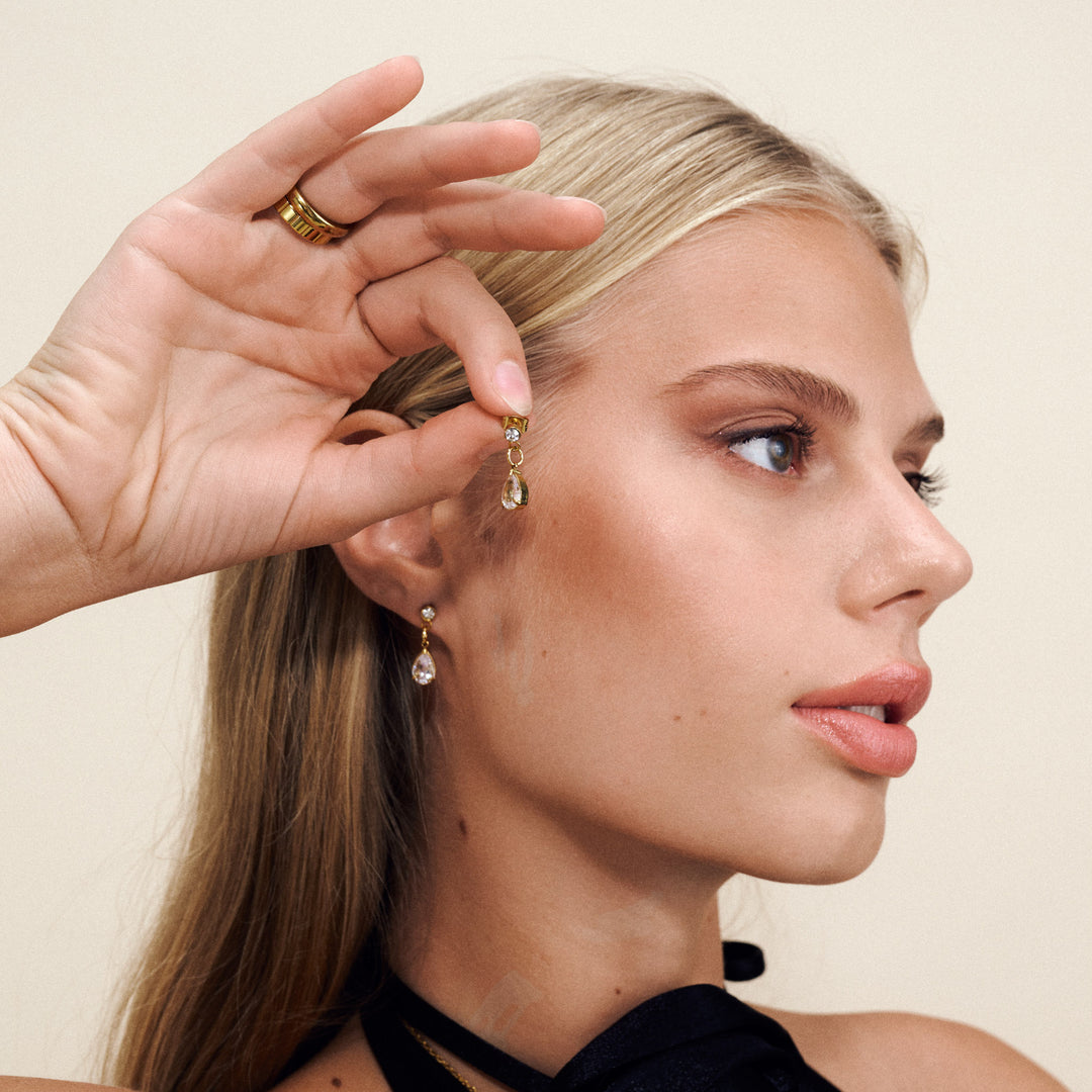 Roslyn - Øredobber Krystall Rustfritt Stål