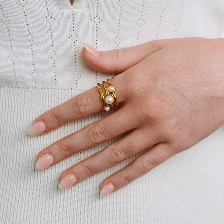 Jenina - Perlering Rustfritt Stål