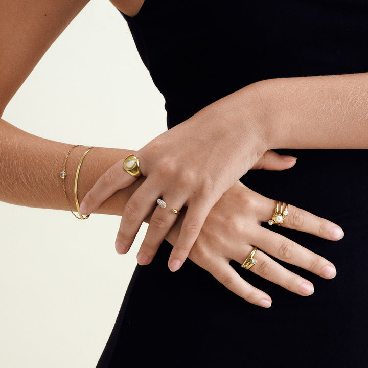 Jenina - Perlering Rustfritt Stål