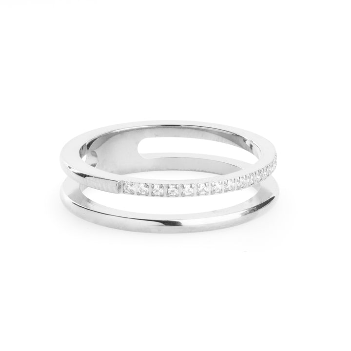 Melissa - Duo Crystal Ring Stainless Steel