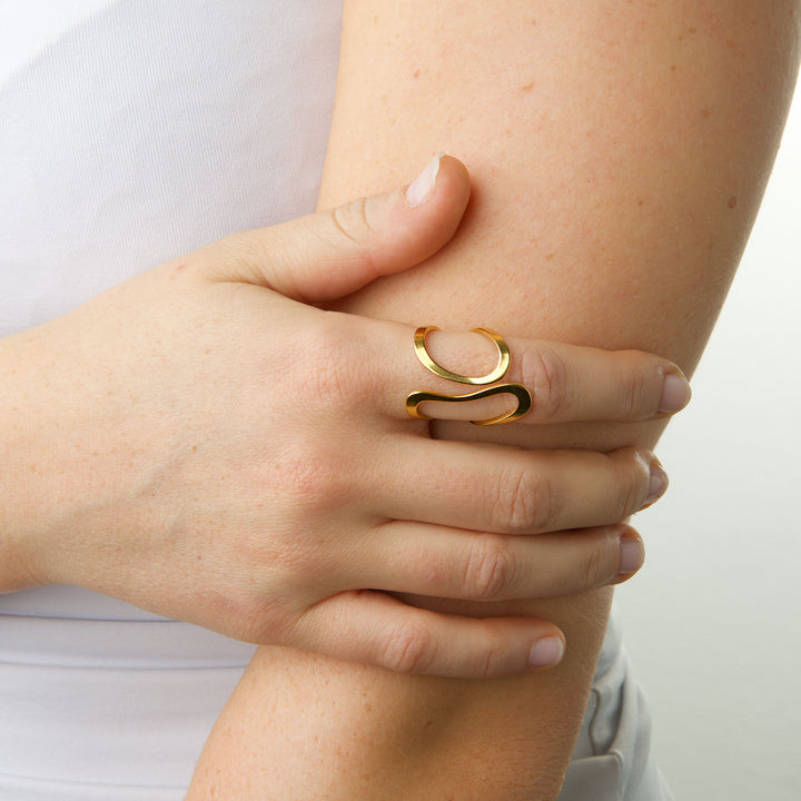 Minou - Abstrakt Ring Rustfritt Stål