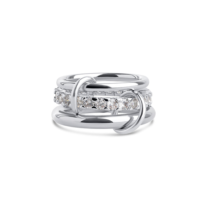 Ethel - Stacked Ring Crystal Stainless Steel