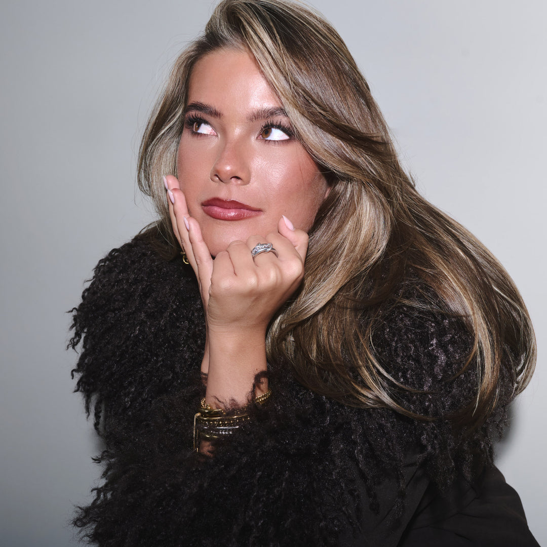 Ethel - Stacked Ring Crystal Stainless Steel