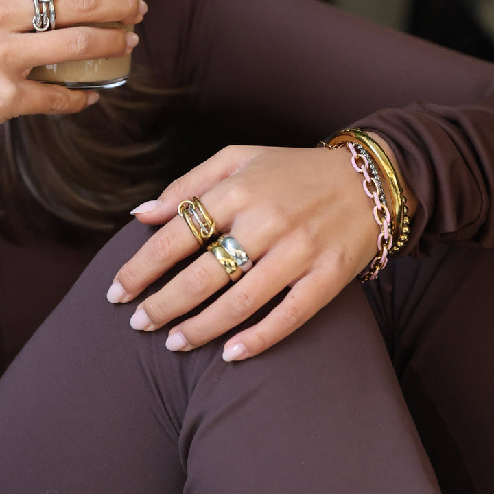 Irene - Stacked Ring Sleek Stainless Steel