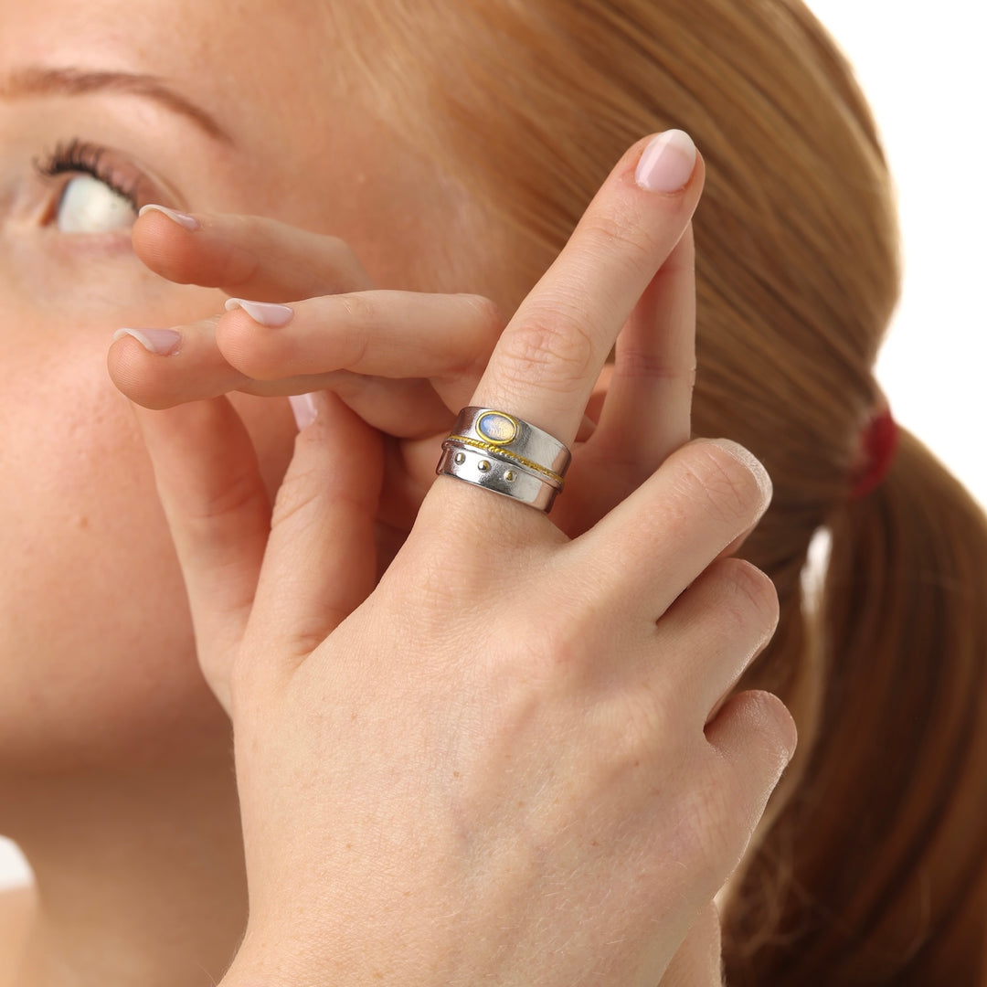 Isra - Boho Statement Ring Rustfritt Stål