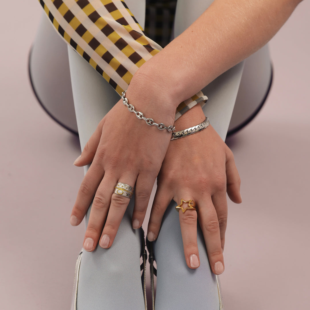 Isra - Boho Statement Ring Rustfritt Stål
