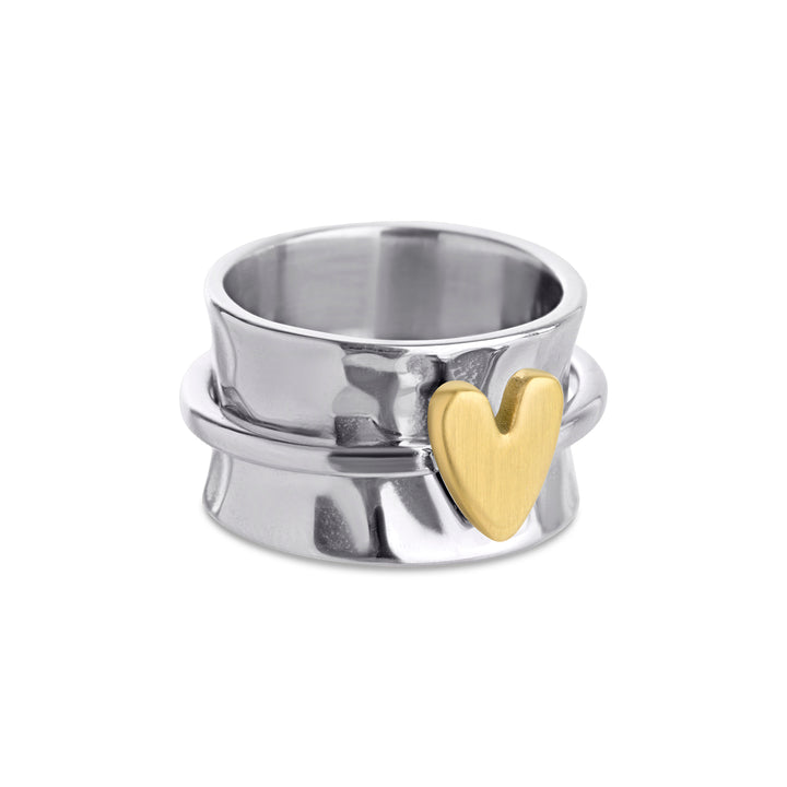 Idun - Heart Statement Ring Rustfritt Stål