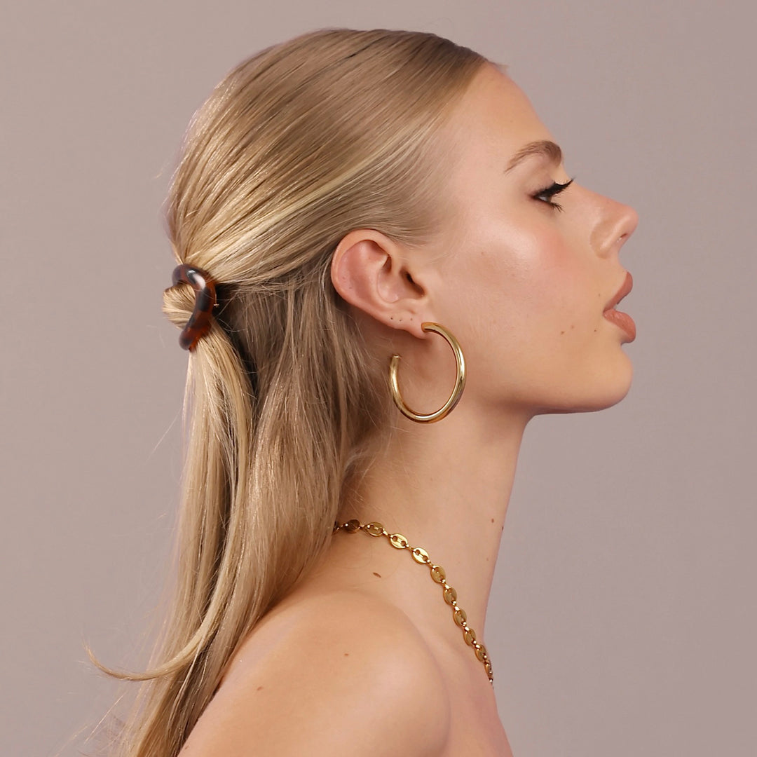 Stine - Hoop Stud Earrings Stainless Steel