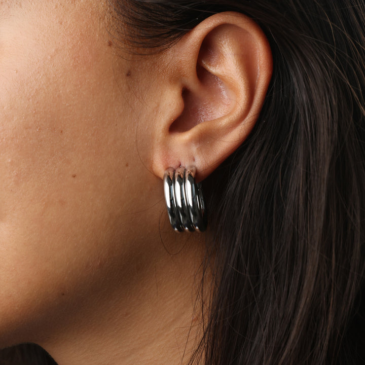 Liv - Multi Layered Studs Øredobber Rustfritt Stål