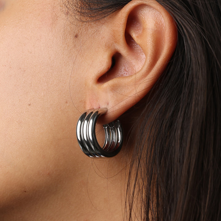 Liv - Multi Layered Studs Øredobber Rustfritt Stål