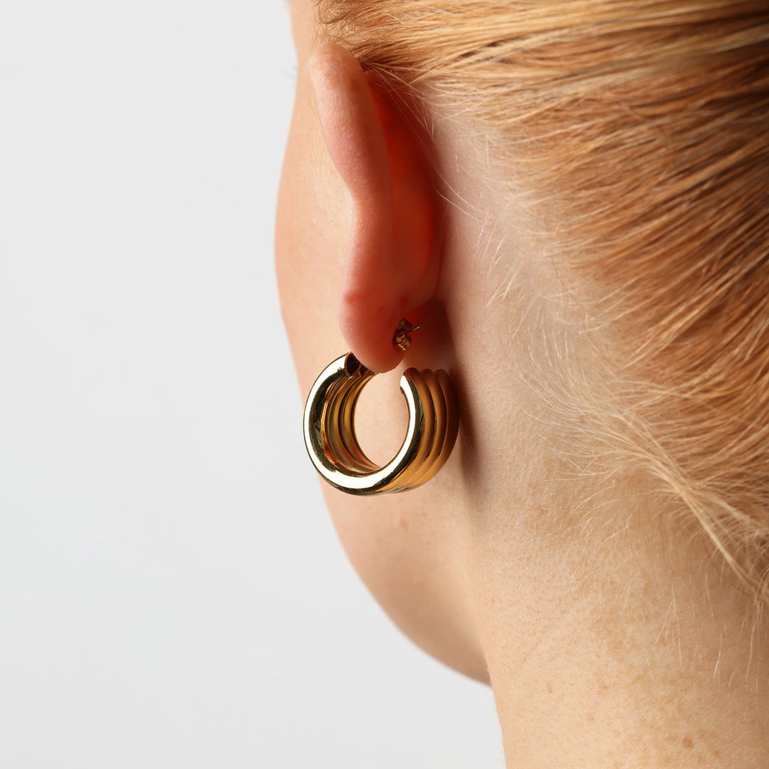 Liv - Multi Layered Studs Øredobber Rustfritt Stål