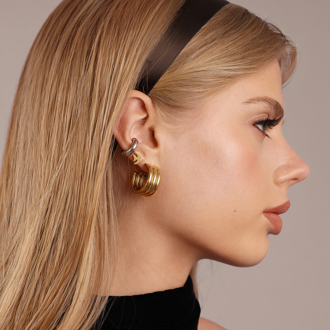 Liv - Multi Layered Studs Øredobber Rustfritt Stål