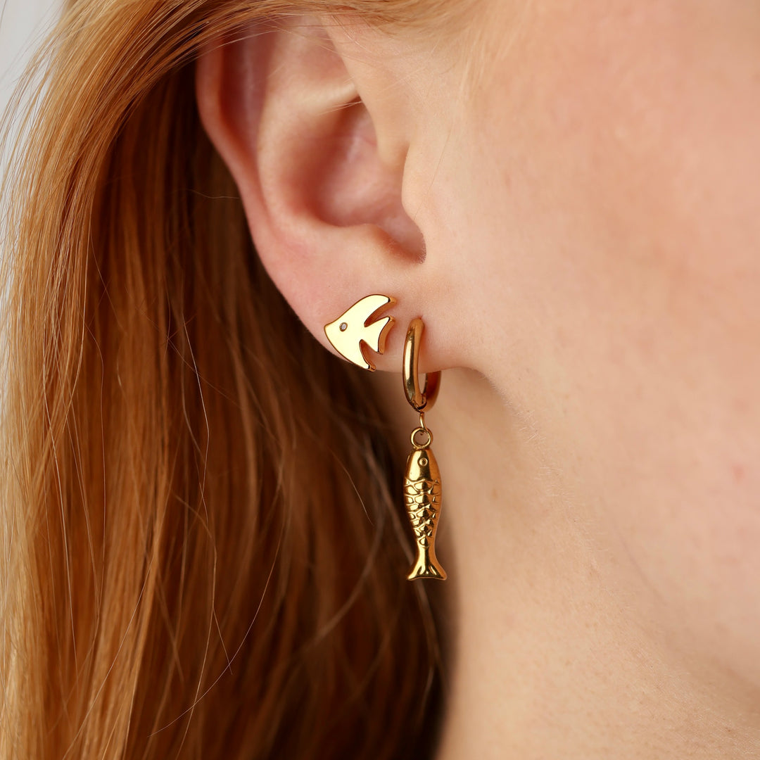 Fee - Fisk Øredobber Rustfritt Stål