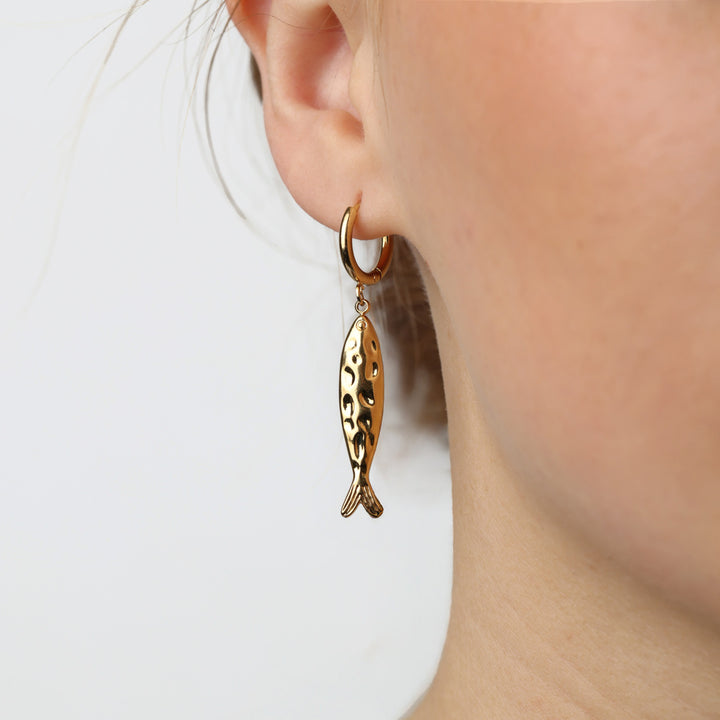 Fenja - Fisk Hoops Øredobber Rustfritt Stål