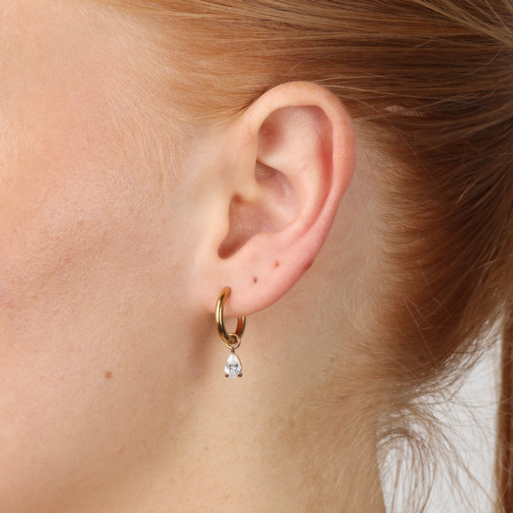 Elle - Krystall Hoops Øredobber Rustfritt Stål