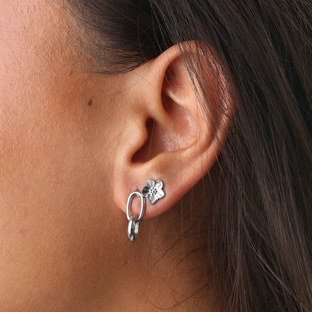 Sadia - Blomst Øredobber Rustfritt Stål