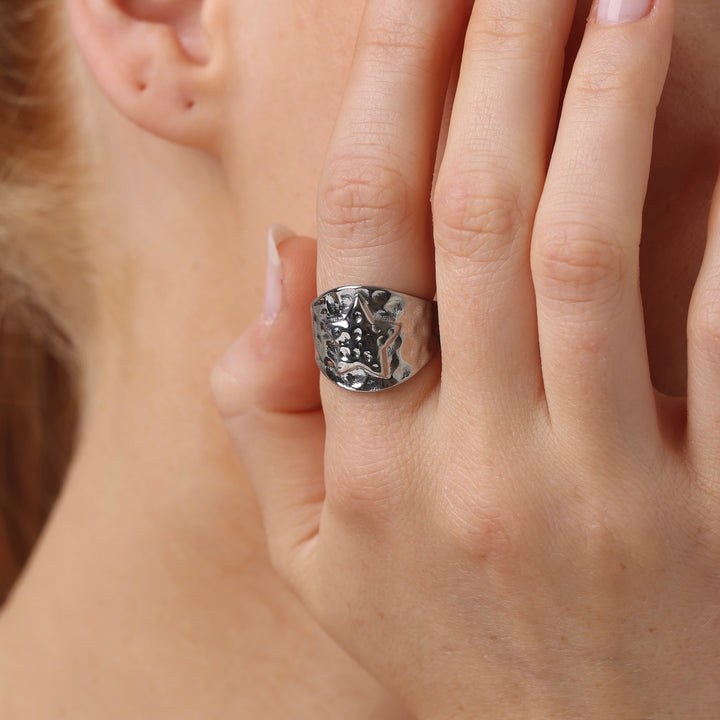 Yrsa - Star Ring Rustfritt Stål