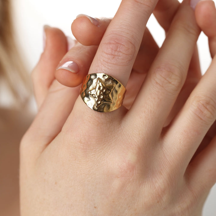 Yrsa - Star Ring Rustfritt Stål