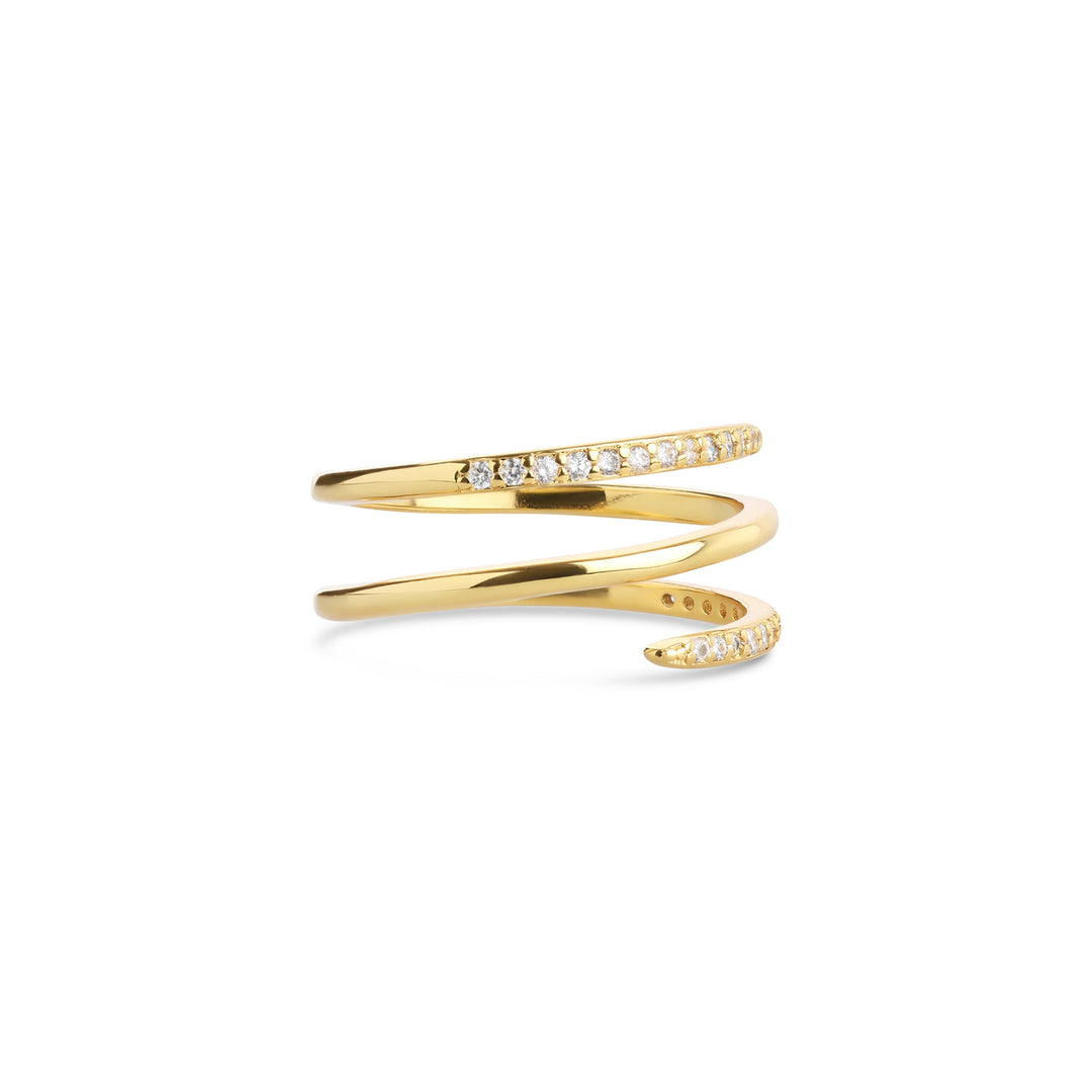 Jada – crystal ring in stainless steel, gold | Timi of Sweden