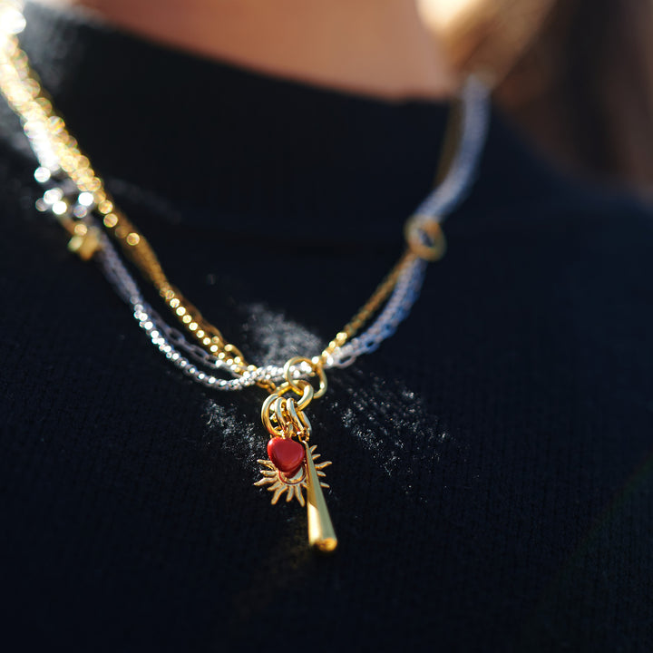 Sol - Sunburst Charm Rustfritt Stål