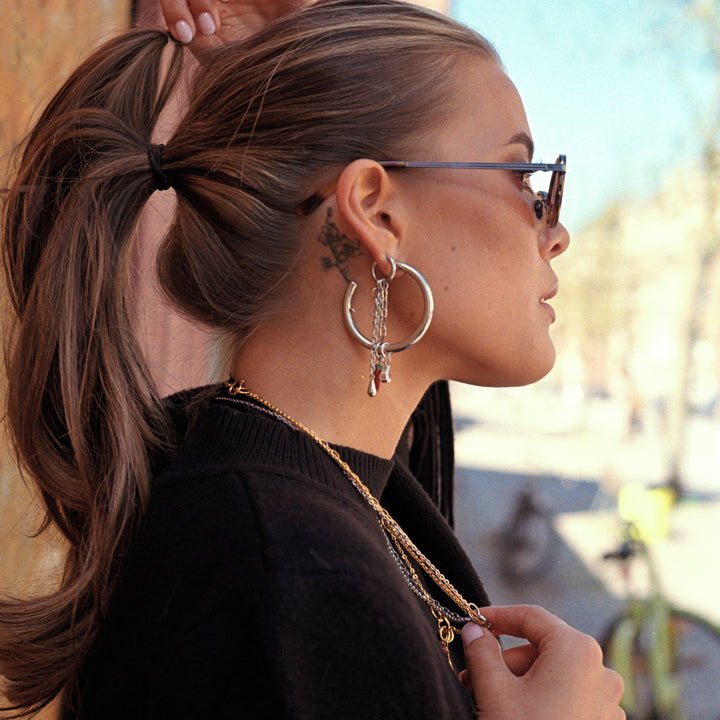 Peg - Slanke Hoops ørepynt i rustfritt stål