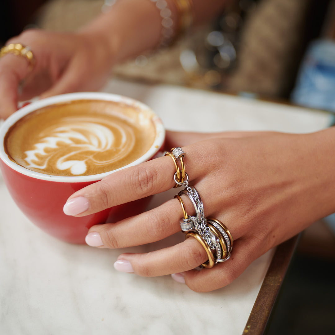 Inez - Trippel Statement Ring Rustfritt Stål