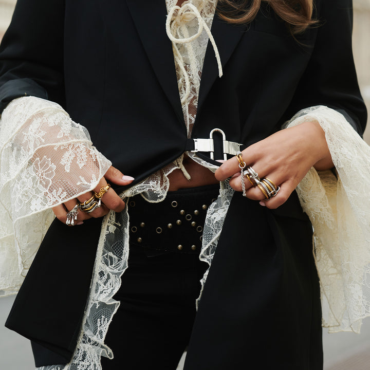Inez - Trippel Statement Ring Rustfritt Stål