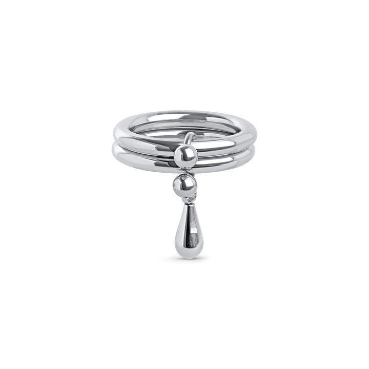 Storm - Duo Drop Ring Rustfritt Stål