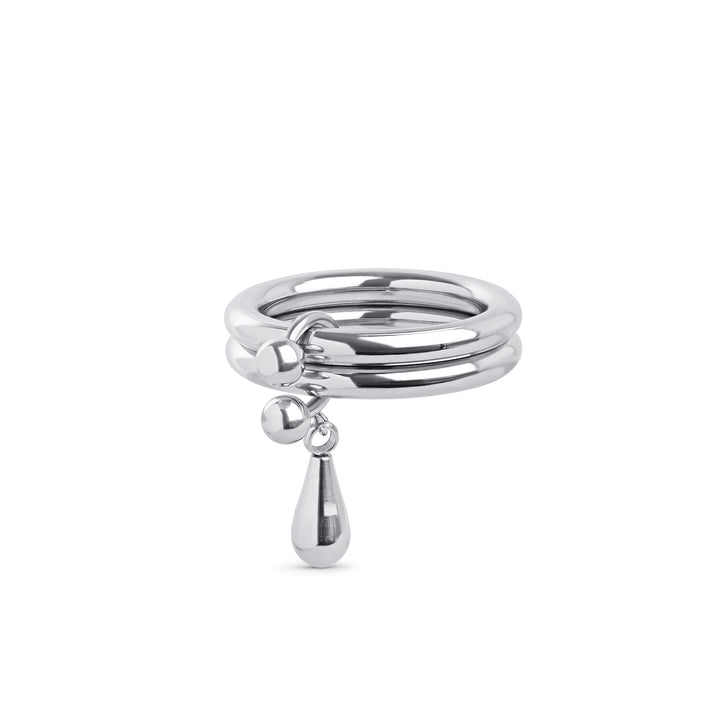 Storm - Duo Drop Ring Rustfritt Stål