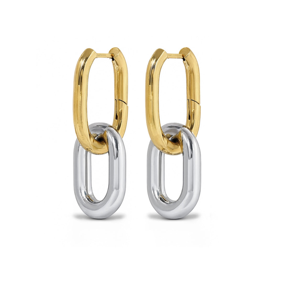 Li –  Mixed Metal Hoops Øredobber Rustfritt Stål