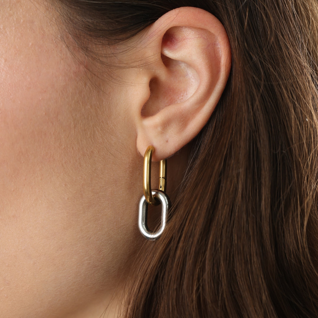 Li –  Mixed Metal Hoops Øredobber Rustfritt Stål
