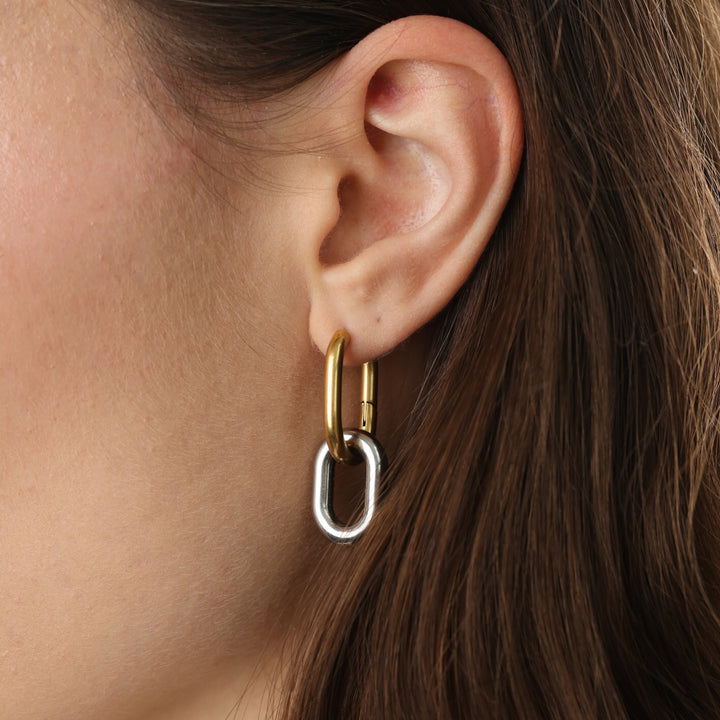 Li –  Mixed Metal Hoops Øredobber Rustfritt Stål