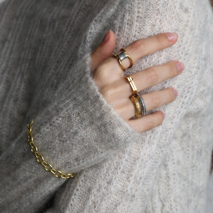 Enya - Mixed Metal Ring Rustfritt Stål 