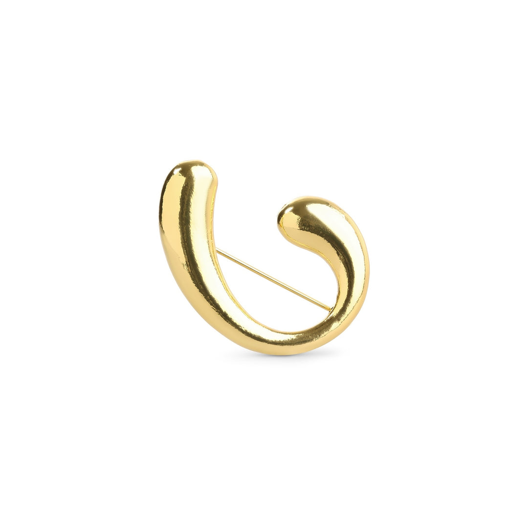 Novelia – skulpturell brosje, gull | Timi of Sweden