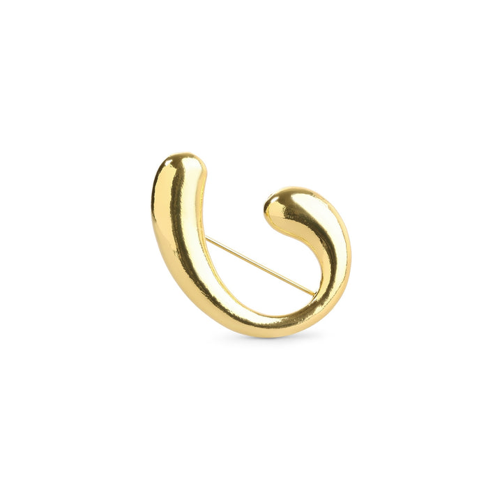 Novelia – skulpturell brosje, gull | Timi of Sweden