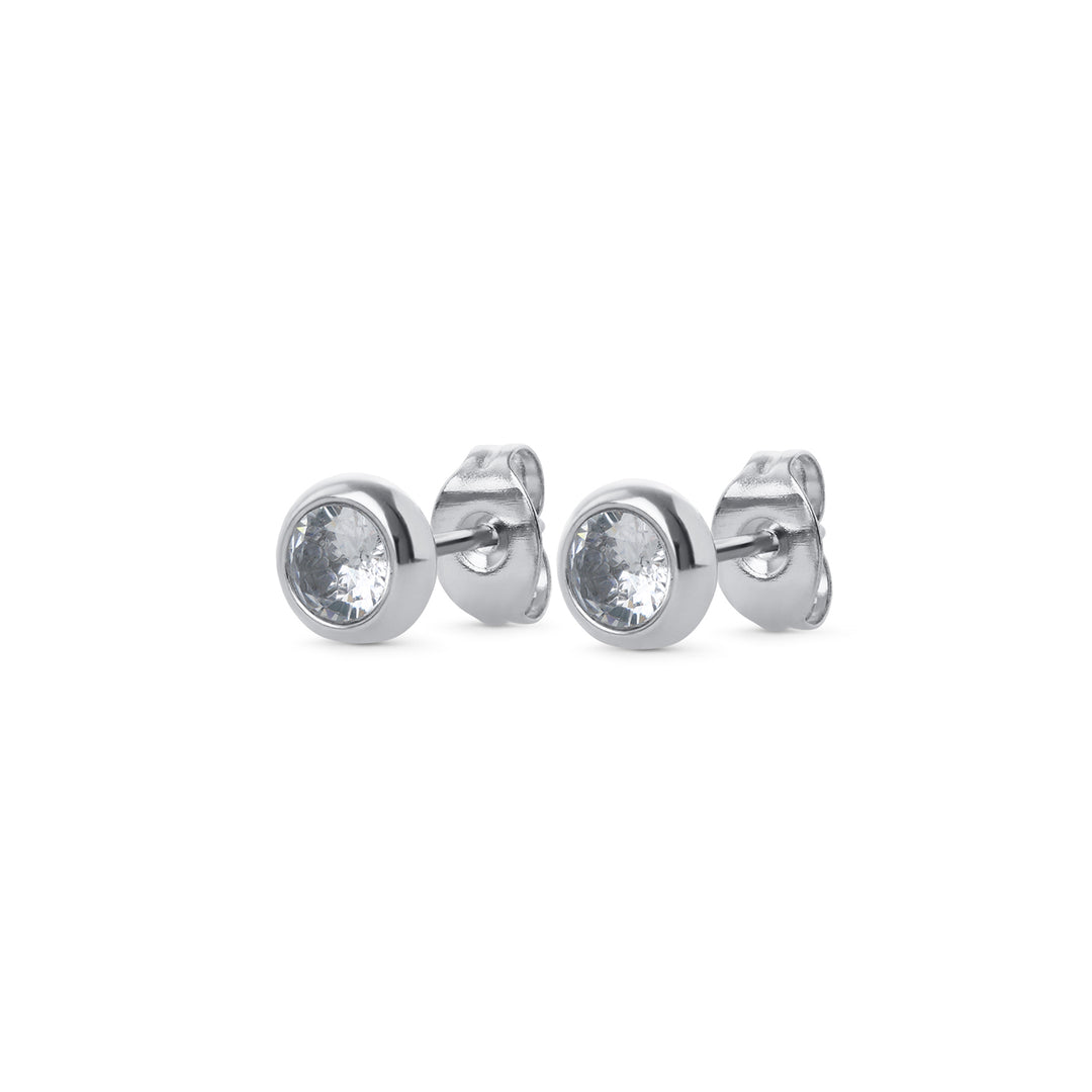 Amina - Crystal Stud Earrings Stainless Steel