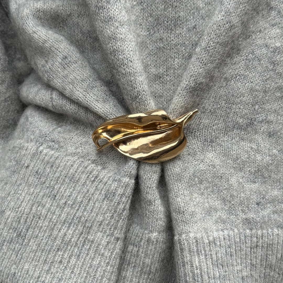 Leslie - Abstract Brooch Gold