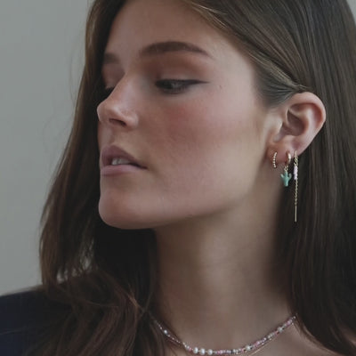 Doris - Cactus Enamel Hoop Øredobber