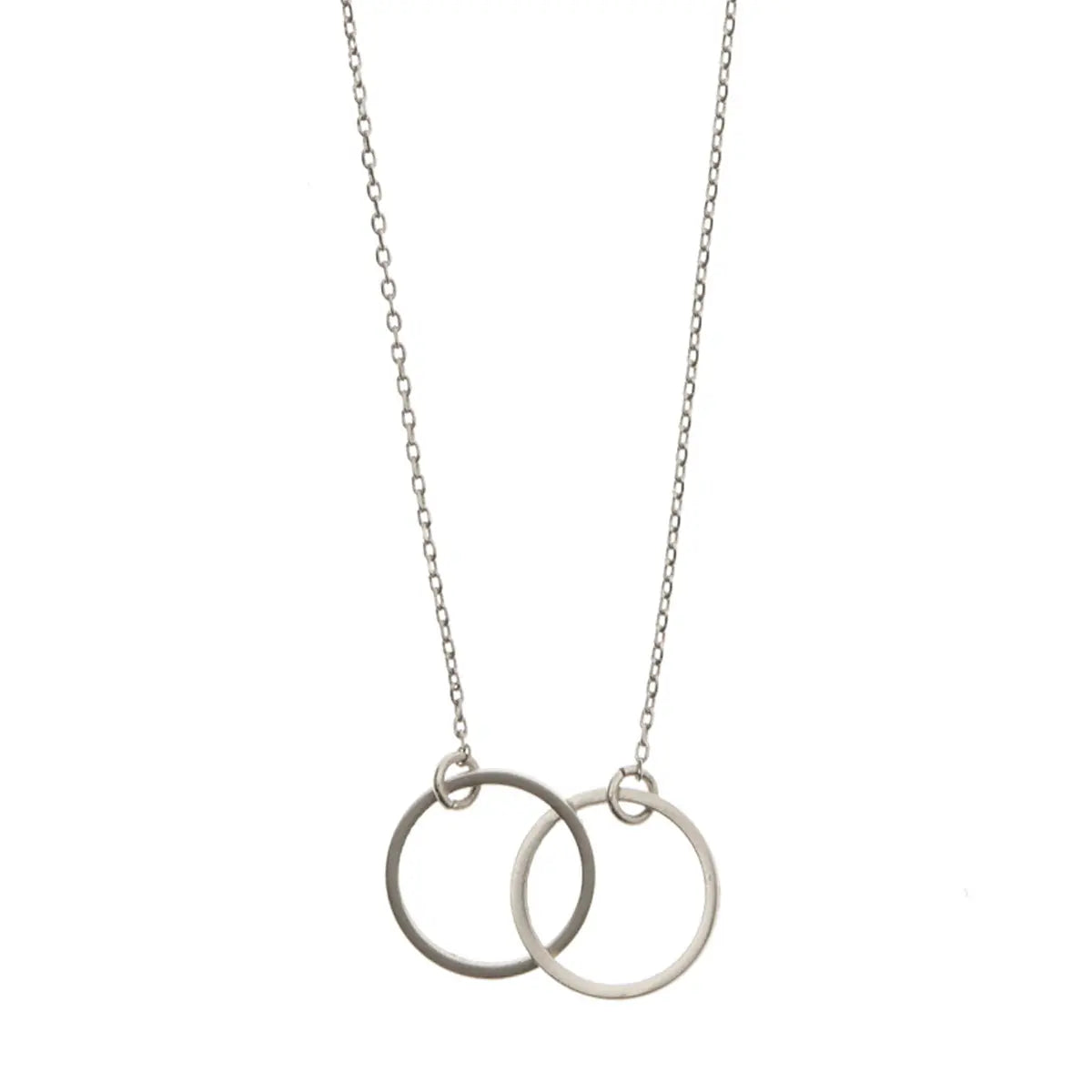 Double Circle Necklace Silver
