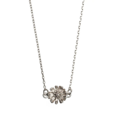 Necklace 3D Flower Silver
