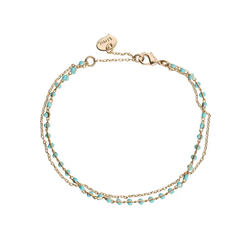 Double Bracelet Beads Turquoise
