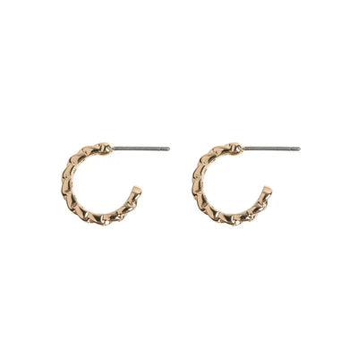 Earrings Small Hoops Chain Gold