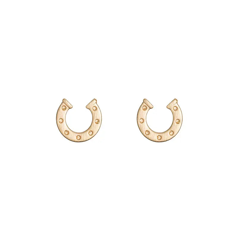 Horse Shoe Earrings Gold
