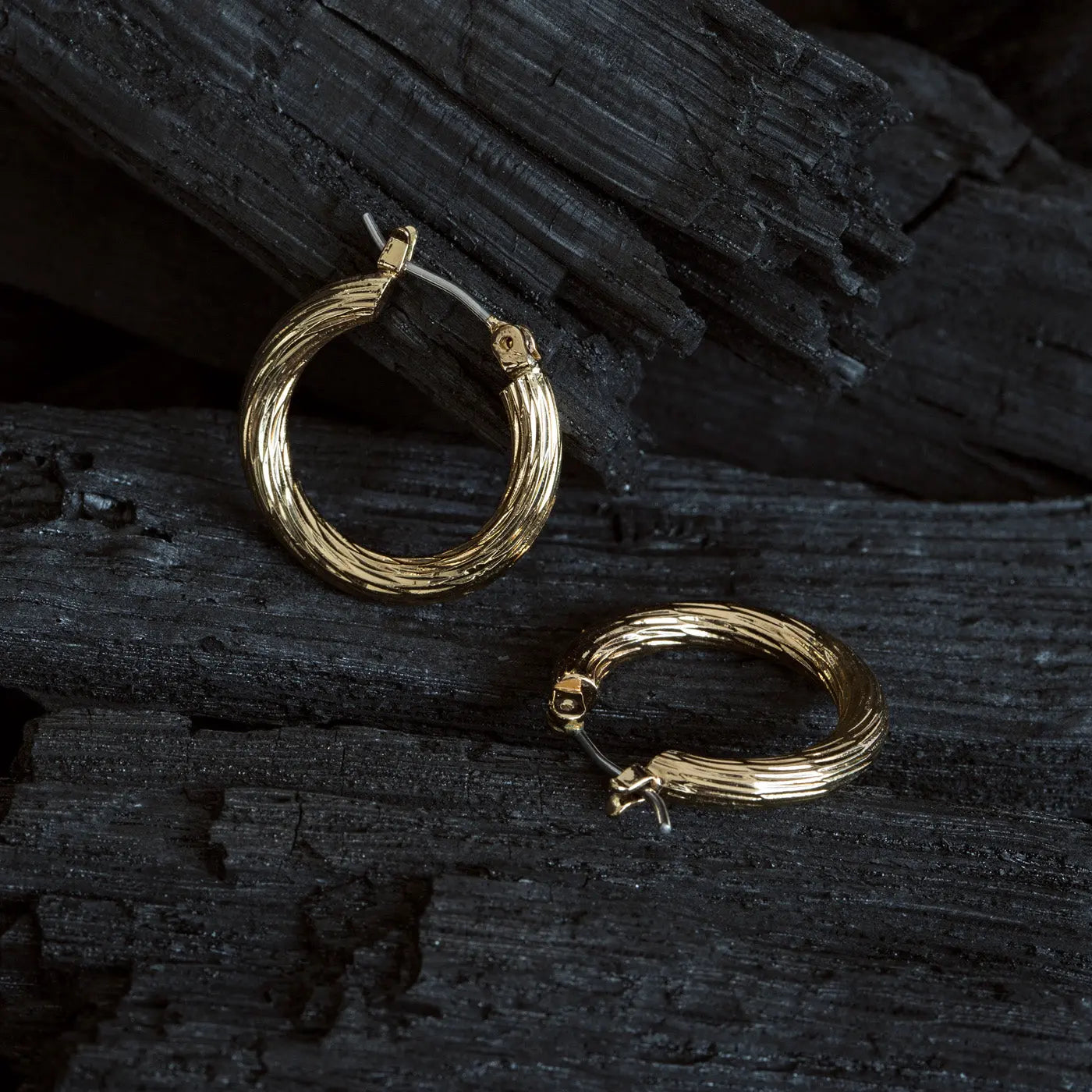 Små Swirly Hoop øredobber