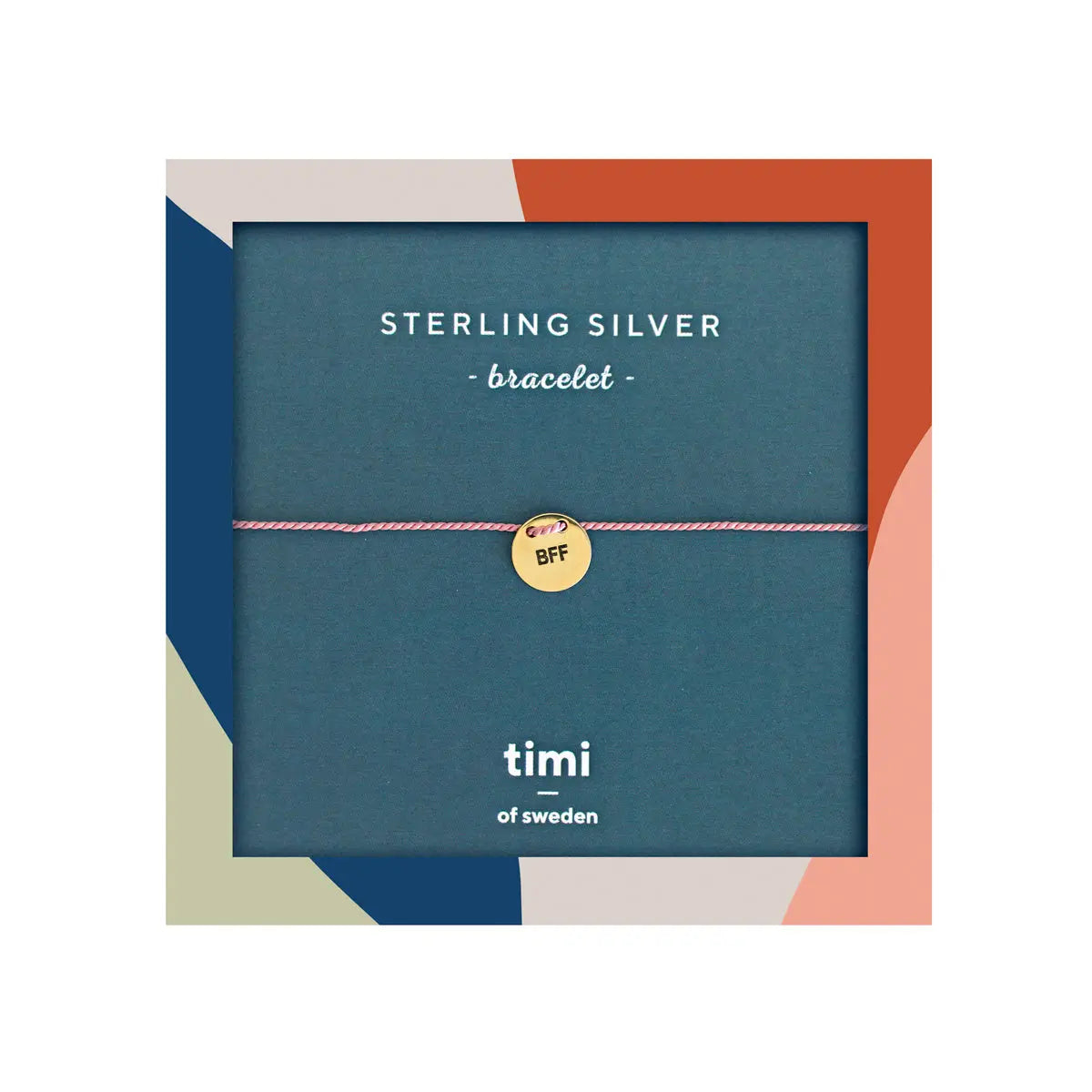 BFF Plate Sterling Silver Silk Bracelet, Gold