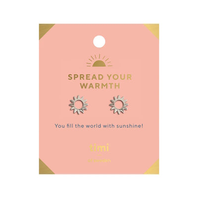 Spread Your Warmth Small Sun Earrings Silver